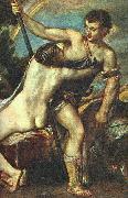 TIZIANO Vecellio Venus and Adonis, detail AR USA oil painting reproduction